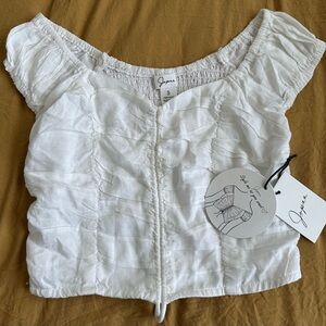 White Ruched Top by Jopra